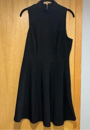 Monteau Black High Neck Sleeveless Dress - Size Large thumbnail 1