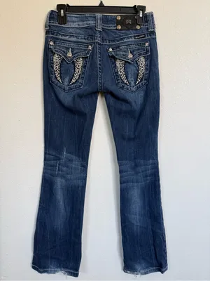 Miss Me Bootcut Jeans Size 27 Embellished Flap Pocket Y2K Denim thumbnail 5