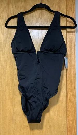 Shade & Shore Black One Piece Swimsuit - Size Small thumbnail 1