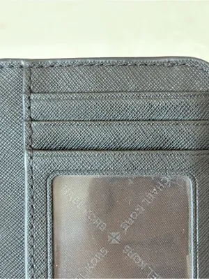 Michael Kors Jet Set Small Zip Black Leather Wallet Coin Pouch Card Holder 5x3.5 thumbnail 3
