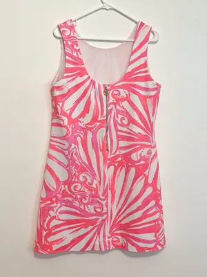 LILLY PULITZER Callie Shift Dress Pink Sun Ray Shimmy Shimmy Neon Seashell Large thumbnail 13