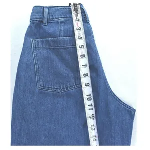 Aritzia Wilfred Free Pleated Barrel Leg Jeans Organic Cotton Medium Wash Blue 4 thumbnail 6