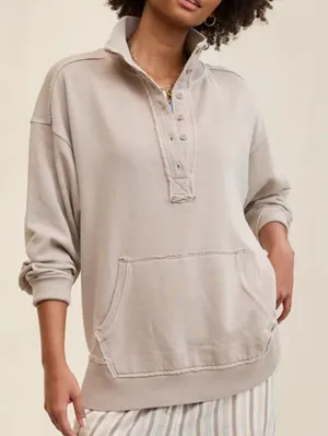 Aerie Vintage Popover Polo Sweater Jacket thumbnail 1