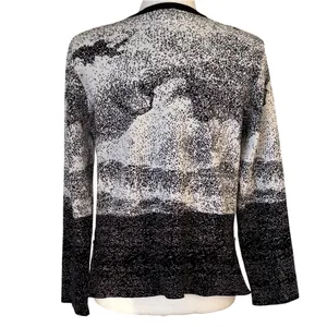 YAL New York Black White Speckled Crew Neck Sweater L thumbnail 2
