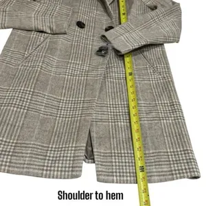 NEW Sam Edelman Double Breasted‎ Windowpane Plaid Coat Holiday Chic Old Money S thumbnail 10