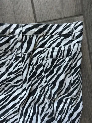 Et Clet Zebra-Pattern Women's jeans - Black & White thumbnail 5