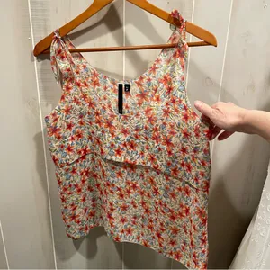 Bellabeat Cute flowy floral lily tie strap sleeveless top lightweight breezy spring dream thumbnail 9