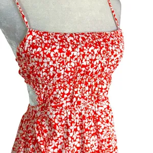 NWT Revolve NIA Open Back Smocked Floral Mini Dress Orange Size S thumbnail 6