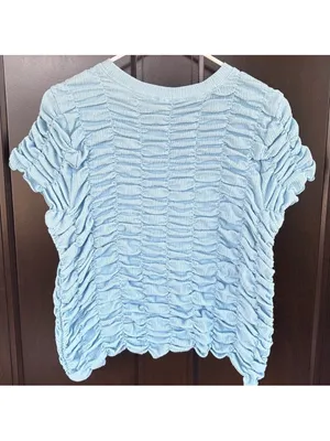 NWT Anthropologie Ruched Baby Doll Top Blue Size XL thumbnail 10