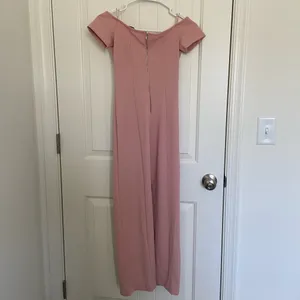 NEW ZARA women’s light‎ pink off shoulder bodycon back slit maxi dress XS thumbnail 5