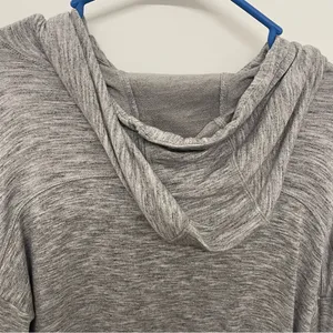 Athleta Heathered Grey Lightweight Hooded Sweatshirt thumbnail 7