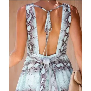 VICI dress Move Like Mamba green snake print crepe hi low maxi sz small‎ thumbnail 2