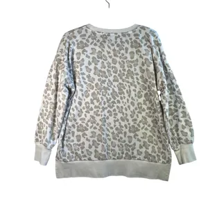 Gameday Couture Indiana Hoosiers Leopard Print Sweatshirt Gray‎ White Large NCAA thumbnail 2