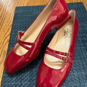 AGL Women's Red Patent Leather Mary Jane Shoes thumbnail 4