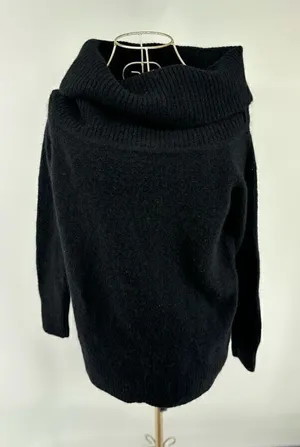 Wilfred Free Alpaca Blend Cowl Neck Sweater Black Ribbed Knit Women’s Size S thumbnail 1