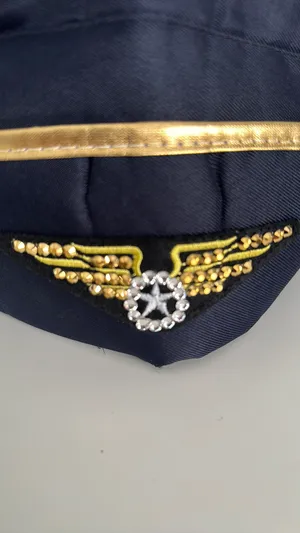 Costume airline flight attendant/stewardess hat. With added rhinestones. One size thumbnail 4