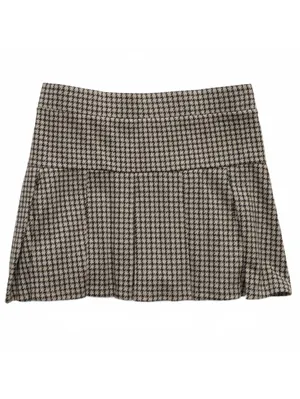 AE It Knit Low-Rise Pleated Plaid Skort American Eagle NWT Grey Large thumbnail 2