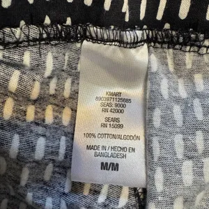 Kmart Women's Printed Drawstring Pajama Pants Black White Size M thumbnail 6