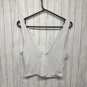 Womens Size M Aritzia Babaton Deep V Neck Tank Light Gray EUC thumbnail 4