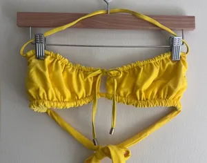 NWOT Blackbough Yellow Bikini Set | Scrunch Bandeau Top S & High Cut Bottom M thumbnail 1
