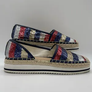Tommy Hilfiger Womens 6.5 Shoes Flats Corliss 2‎ American Flag Sequin Espadrille thumbnail 2