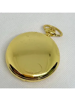 Joy & iman gold tone pocket watch red dial quartz analog 46mm running thumbnail 4