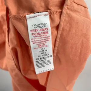 TOPSHOP Dress Size 2 Tiered Poplin Midi Peach Orange Casual Summer Ties NWT thumbnail 12
