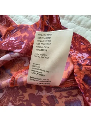 Free People Bianca S Small Button Up Top Red Orange Animal & Floral Print Boho thumbnail 6