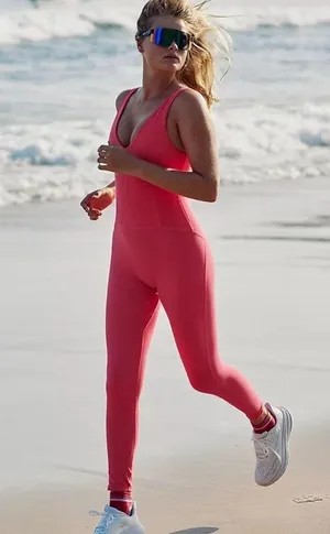 FP MOVEMENT Never Better Onesie Romper Neon Coral NWT thumbnail 3