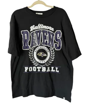 NFL Baltimore Ravens Football Graphic T-Shirt Women's Large Black Gameday New thumbnail 1