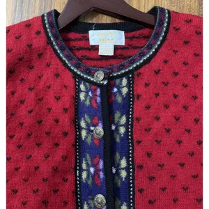 Vintage Tally-Ho Fair Isle Wool Cardigan Sweater Women's Size Medium Cottagecore thumbnail 4