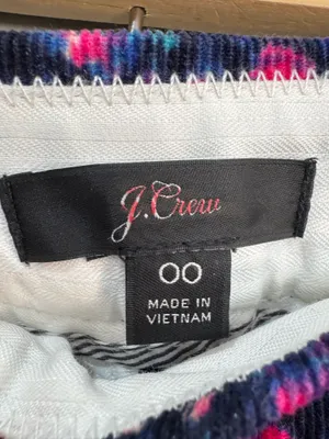 Floral J. Crew Kickout Straight Leg Corduroy Pants Size 00 Like New thumbnail 5