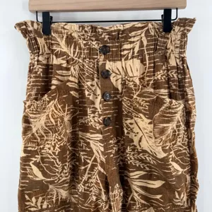 Urban Outfitters Teresa Printed Paperbag Pants Size Medium Linen Blend *No Belt* thumbnail 7