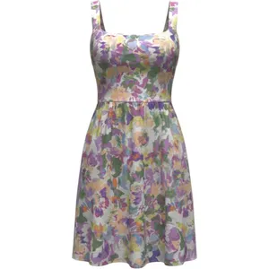 And The Why Floral Smocked Back Mini Dress Romper Skort Purple Orange 1XL NWT thumbnail 2