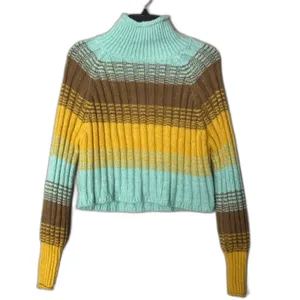 Urban outfitters BDG colorblock strip mock neck pullover sweater XS S thumbnail 2