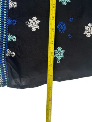 Free People Embroidered Mini Dress Black Boho Tunic Size M thumbnail 11