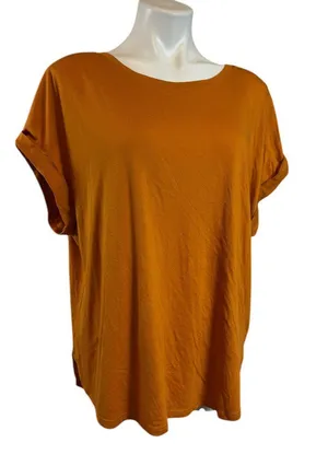 A New Day Women’s XXL Mustard Oversized Short Sleeve Knit Tunic Top Casual thumbnail 1