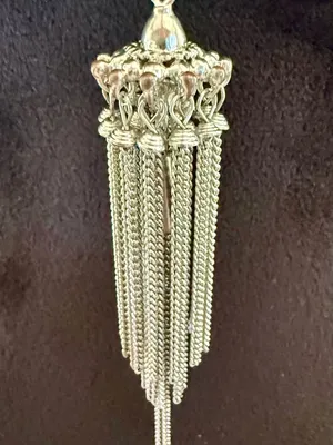 Kendra Scott Silver Pendant Necklace with White Stone and Tassel thumbnail 6