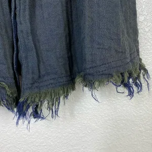 Free People Pacific Dawn Dark Grey Distressed Fitted Waist Scrunched Sleeve Top thumbnail 3