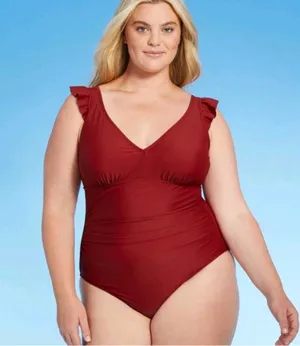 Kona Sol tummy control red wine one piece swimwear thumbnail 1