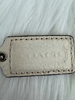 Coach Hang Tag Bag Charm Key Fob Cream 1.75"x1" thumbnail 3