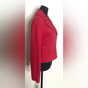 BCBGMaxAzria- Vibrant Red Y2k Jacket Size 4 thumbnail 2