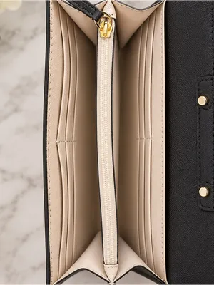 Kate Spade Eva Wallet On Gold Chain Leather Strap Crossbody Minimalist EUC thumbnail 5
