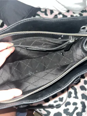 Michael Kors Black & White Monogram Purse thumbnail 7