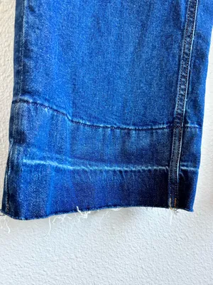 Dark Blue Wide Leg Denim Jeans thumbnail 4