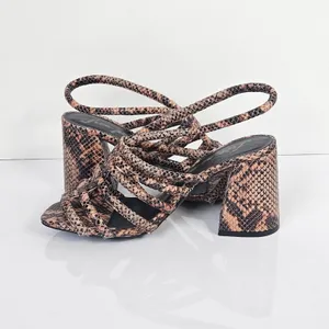 Free People‎ Colette Cinched Heel Python Snakeskin Size 36.5 Sandal thumbnail 5