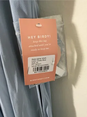NWT Birdy Grey Kaia Dress Chiffon Dusty Blue Bridesmaid Size XL thumbnail 7