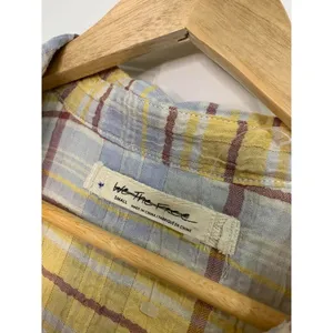 We The Free Free People Plaid Stripe‎ Mixed Print Tiered Babydoll Top thumbnail 3