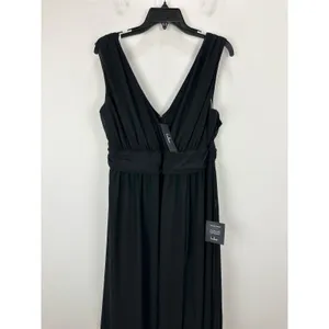 Lulus Thoughts of Hue Black Surplice Maxi Dress Chiffon Formal Evening 1X NWT thumbnail 7
