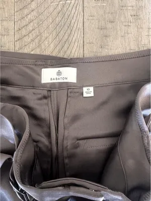 Babaton Aritzia Becket Satin Wide Leg Trouser Pants Soot Brown Women’s size 10 thumbnail 8
